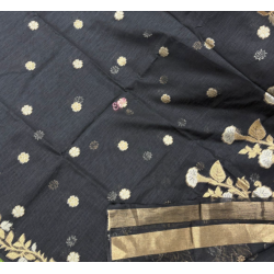 Handloom Linen Jamdhani Silk Saree
