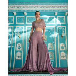 Readymade palazzo salwar suit with heavy embroidery work in pure georgette fabric