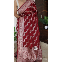 Pure Banarasi Satin Silk Saree with Intricate Zari Work | Luxury Ethnic Wear