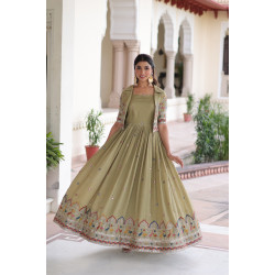 Designer Anarkali Gown with Koti - LFH LW DN 9303-PURPLE