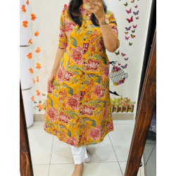 SD Presenting a new arrival of summer wear cord set with beautiful print pattern work  readymade kurti-SD75