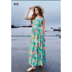 SKU bringing you a beautiful print work in long gown in rayon fabric with beautiful floral patterns -W-002